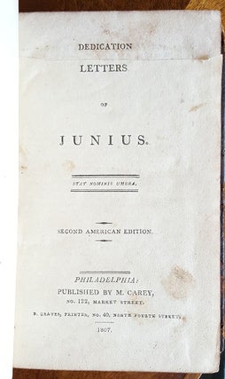 Item #29727 Letters of Junius. Junius