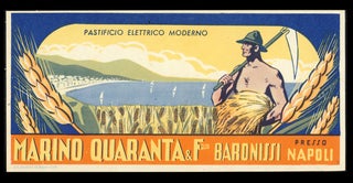 Item #29787 Vintage Marino Quaranta Pasta Label. Italy - Naples - Pasta Crate Labels