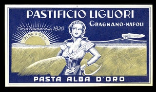 Item #29789 Vintage Pastificio Liguori Alba D'Oro Pasta Label. Italy - Naples - Pasta Crate Labels