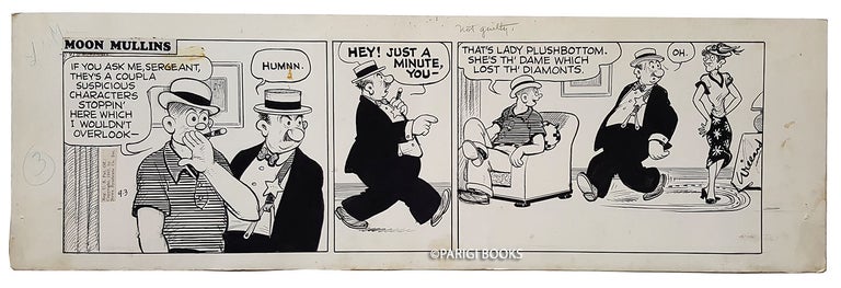 Item #29879 Frank H. Willard Moon Mullins Daily Comic Strip Original Art Dated 9-3-47. Frank H. Willard.