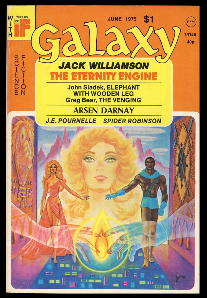 Item #29900 The Eternity Engine in Galaxy June 1975. (Signed Copy). Jack Williamson.