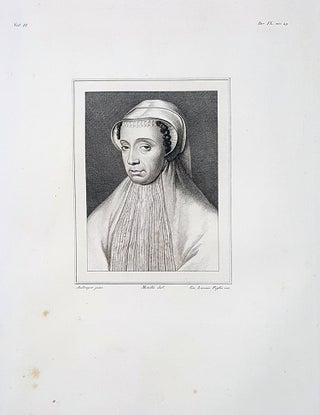 Item #30261 Margherita di Valois. Etching from a Painting by Cristofano Amberger. Cav. Lasinio,...