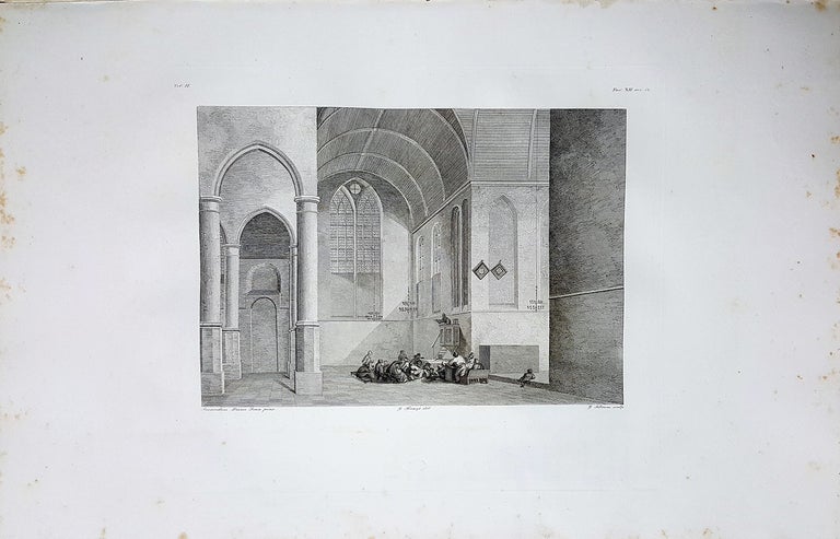 Item #30264 Interno di tempio Protestante. Etching from a Painting by Pieter Jansz. Saenredam. Gaetano Silvani, Giuseppe Franzè.