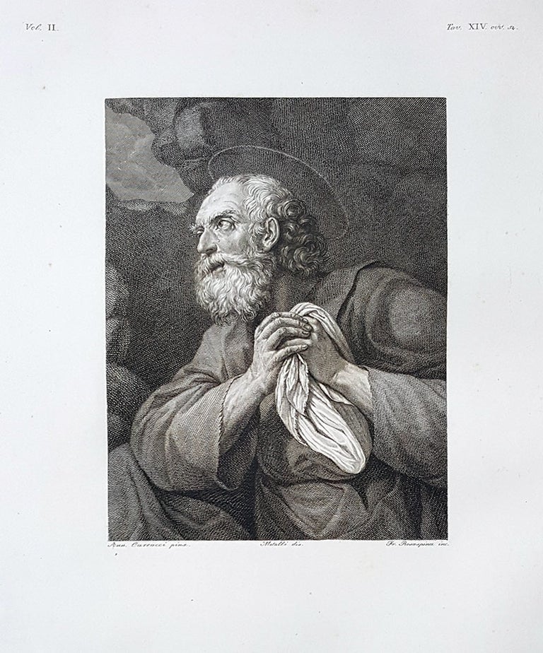 Item #30266 S. Pietro pentito. Etching from a Painting by Annibale Carracci. Francesco Rosaspina, Lorenzo Metalli.