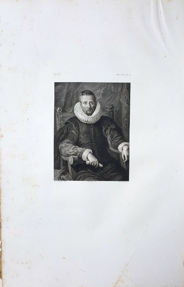 Item #30271 Ritratto incognito. Etching from a Painting by Peter Paul Rubens. Antonio Dalcò, Lorenzo Metalli.