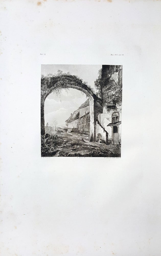 Item #30272 Paese con rovine. Etching from a Painting by Gaspar de Witte. Tito Boselli, Enrico Gonin.