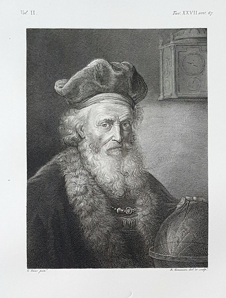 Item #30278 Ritratto ignoto. Etching from a Painting by Gerrit Dou. Raffaello Granara.