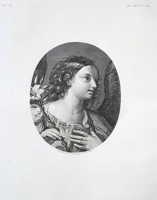 Item #30281 L'Arcangelo Gabriele. Etching from a Painting by Carlo Maratta. Filippo Livy,...