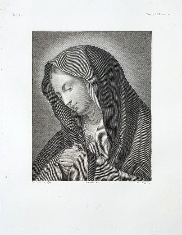 Item #30285 Maria Vergine. Etching from a Painting by Carlo Dolci. Tommaso Raggio, Lorenzo Metalli.