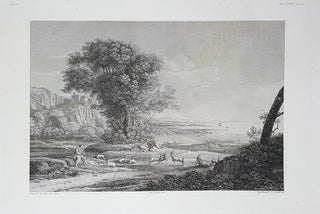 Item #30289 Paese e marina. Etching from a Painting by Claude Lorrain. Tito Boselli, Paolo...