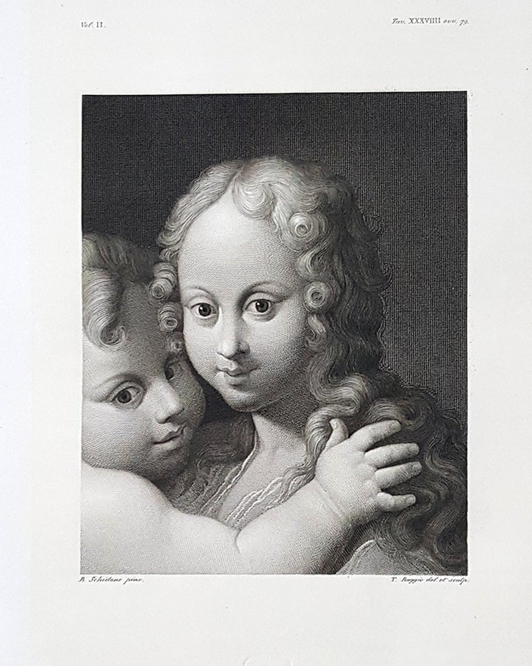 Item #30292 Teste di putti. Etching from a Painting by Bartolommeo Schidone o Schedone. Tommaso Raggio.