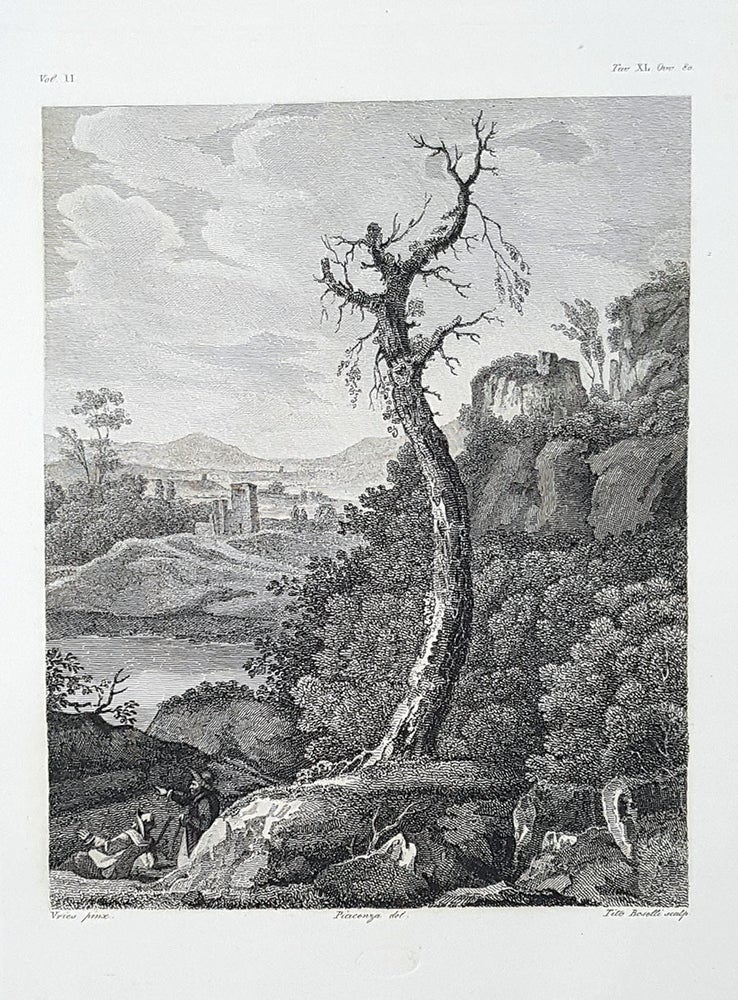 Item #30293 Paese. Etching from a Painting by Hans Vredeman de Vries. Tito Boselli, Carlo Piacenza.