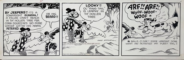 Item #30333 Fred Lasswell Barney Google and Snuffy Smith Daily Comic Strip Original Art Dated 6-9-49. Fred Lasswell.