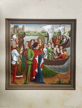 La légende de Sainte Ursule, Princesse Britannique, et de ses onze mille vierges, d'après les tableaux de l'église Saint-Ursule a Cologne reproduits en chromolithographie. Planches et texte inédits.