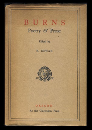 Item #30449 Poetry & Prose. With Essays by Mackenzie, Jeffrey, Carlyle, and Others. Robert Burns,...
