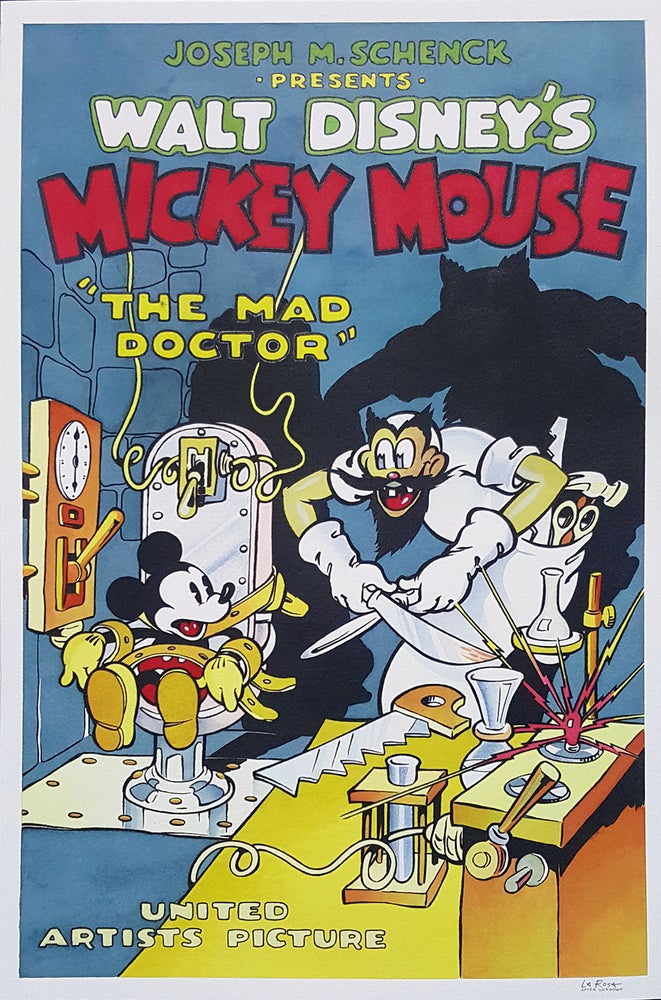 Item #30458 Angelo La Rosa Mickey Mouse in The Mad Doctor Original Art Recreation. Angelo La Rosa.