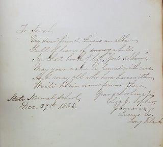 Civil War Era Autograph Book Belonging to a Student of the Albany State Normal School (Now SUNY Albany).