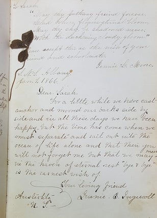 Civil War Era Autograph Book Belonging to a Student of the Albany State Normal School (Now SUNY Albany).