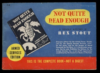 Item #30738 Not Quite Dead Enough. Rex Stout