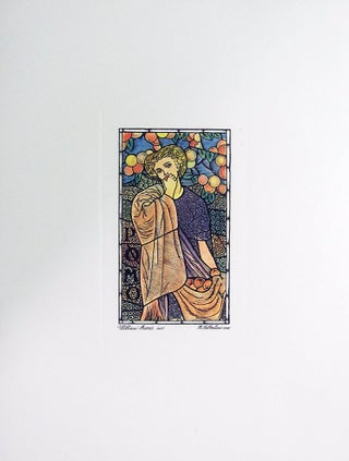 Stained Glass Window Arts and Crafts Lithograph.