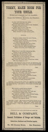 Item #30876 Tommy, Make Room for Your Uncle. Broadside Ballads - California - T. S. Lonsdale