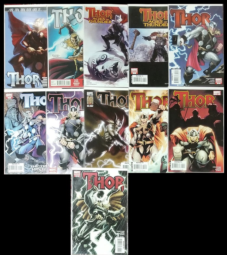 Item #30954 Thor. Thor: The Truth of History. Thor: Ages of Thunder. Thor: Crown of Fools. Thor Annual #1. (Set of 11 Comics Including Variant Editions). J. Michael Straczynski, Oliver Coipel.