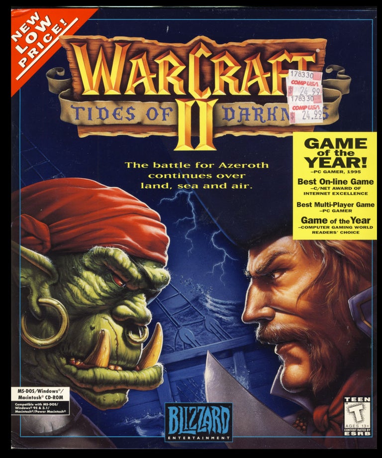Item #31182 Warcraft II: Tides of Darkness. (PC/Macintosh Big Box Version). Blizzard Entertainment.