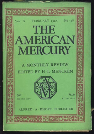 Item #31185 The American Mercury February 1927. H. L. Mencken, ed