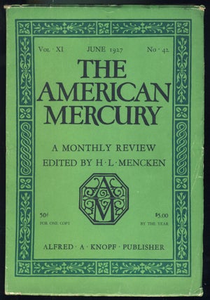 Item #31188 The American Mercury June 1927. H. L. Mencken, ed
