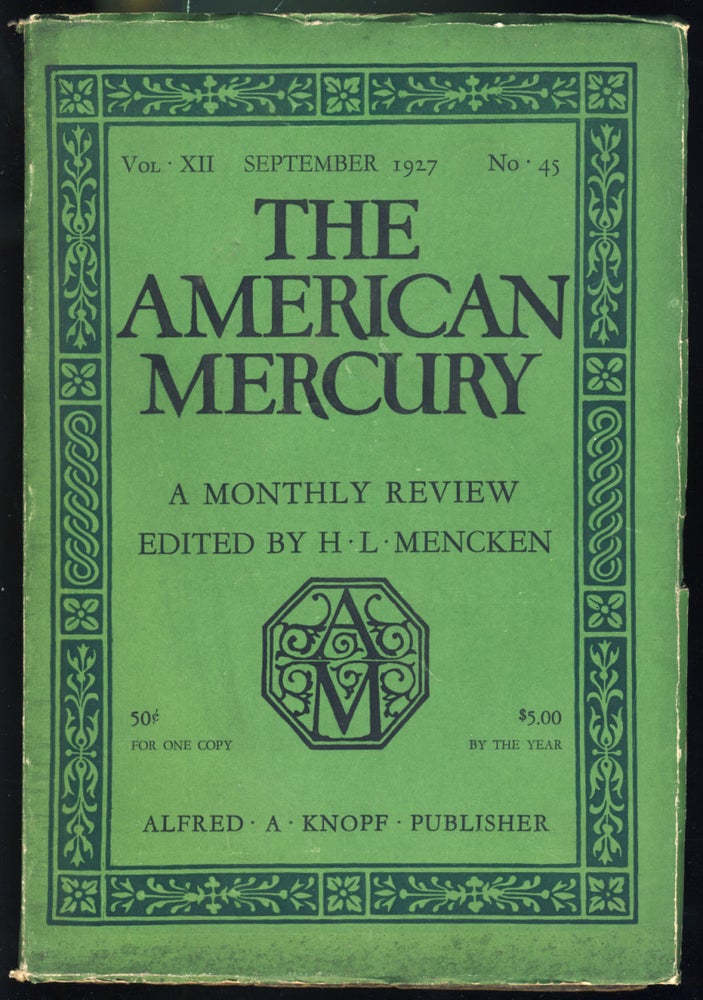Item #31193 We Rob a Bank in The American Mercury September 1927. Ernest Booth.