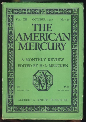 Item #31194 Red, White and Blue in The American Mercury October 1927. James M. Cain