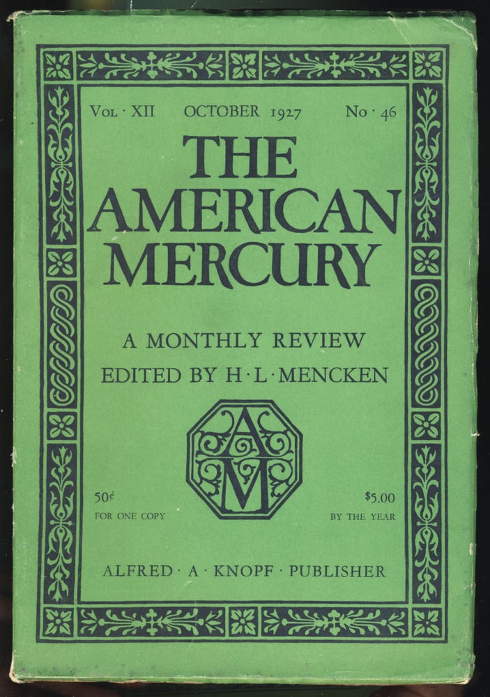Item #31194 Red, White and Blue in The American Mercury October 1927. James M. Cain.