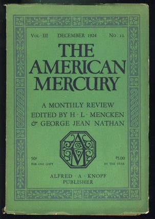 Item #31198 The Christian Statesman in The American Mercury December 1924. Edgar Lee Masters