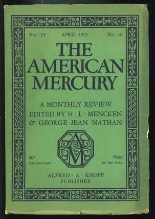 Item #31202 Servants of the People in The American Mercury April 1925. James M. Cain