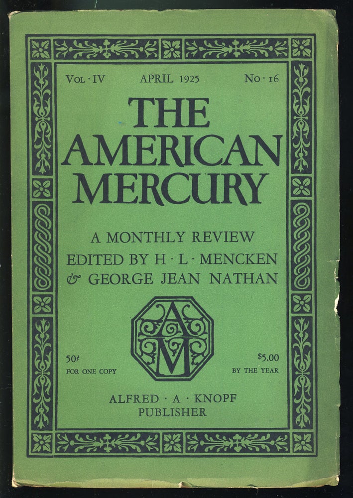 Item #31202 Servants of the People in The American Mercury April 1925. James M. Cain.