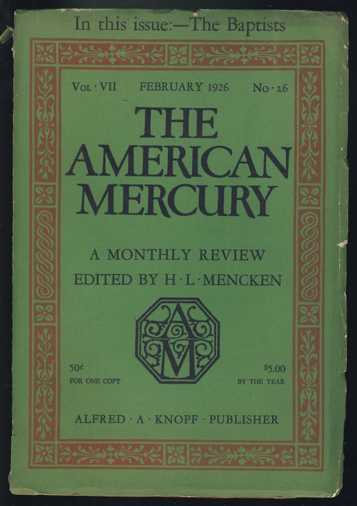 Item #31210 The American Mercury February 1926. H. L. Mencken, ed.