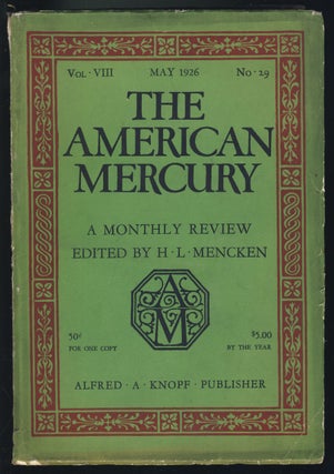 Item #31212 The American Mercury May 1926. H. L. Mencken, ed