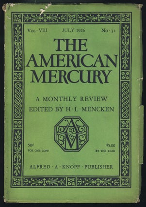 Item #31214 The American Mercury July 1926. H. L. Mencken, ed