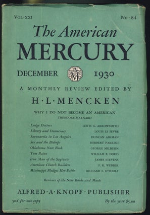 Item #31235 The American Mercury December 1930. H. L. Mencken, ed