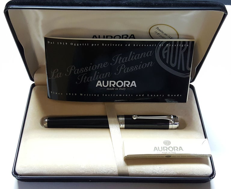 Item #31403 Aurora D11 Fountain Pen 14K Gold Medium Nib in Original Box. Aurora.