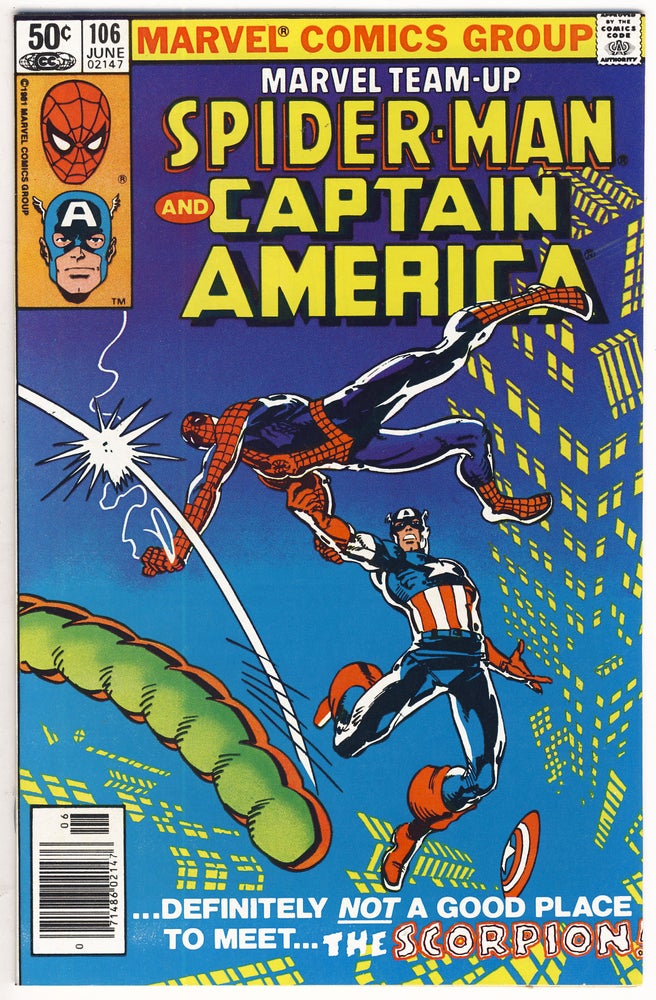 Item #31431 Marvel Team-Up Starring Spider-Man and Captain America No. 106. Tom DeFalco, Herb Trimpe.