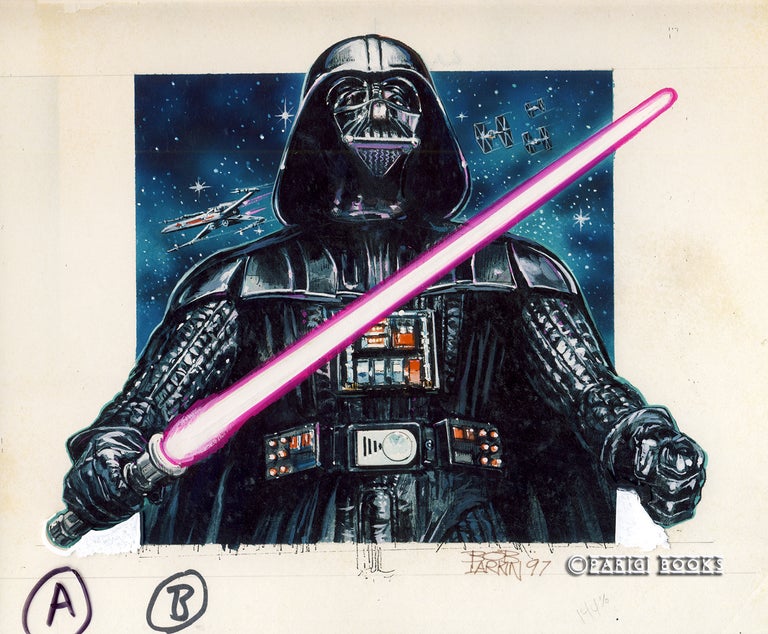 Item #31472 Star Wars Darth Vader with Lightsaber Original Painting. Bob Larkin.