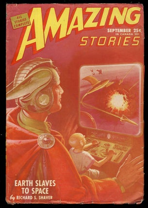 Item #31658 Earth Slaves to Space in Amazing Stories September 1946. Richard S. Shaver