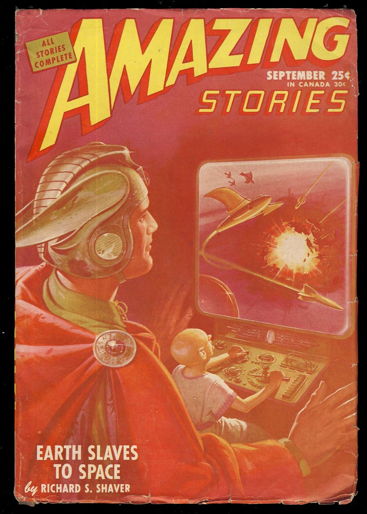 Item #31658 Earth Slaves to Space in Amazing Stories September 1946. Richard S. Shaver.