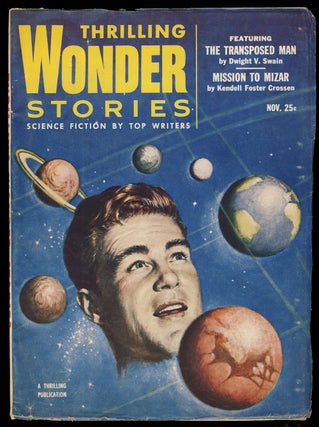 Item #31760 The Transposed Man in Thrilling Wonder Stories November 1953. Dwight V. Swain