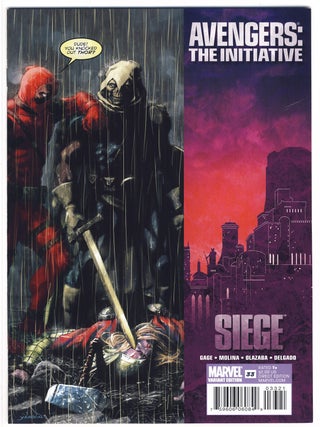 Item #31770 Avengers: The Initiative #33 Deadpool Variant Cover. Christos Gage, Jorge Molina