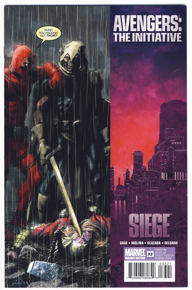 Item #31770 Avengers: The Initiative #33 Deadpool Variant Cover. Christos Gage, Jorge Molina.