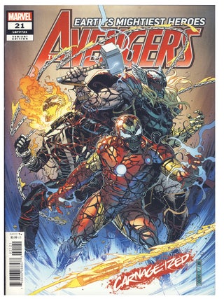 Set of 4 Carnage Red Marvel Variant Edition Covers. (Captain America #12, Guardians of the Galaxy #7, Avengers #21, Black Panther #14).