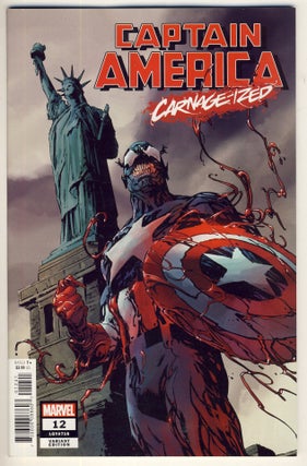 Set of 4 Carnage Red Marvel Variant Edition Covers. (Captain America #12, Guardians of the Galaxy #7, Avengers #21, Black Panther #14).