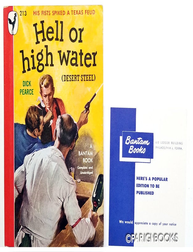 Item #31977 Hell or High Water. (Bantam Review Copy). Dick Pearce.